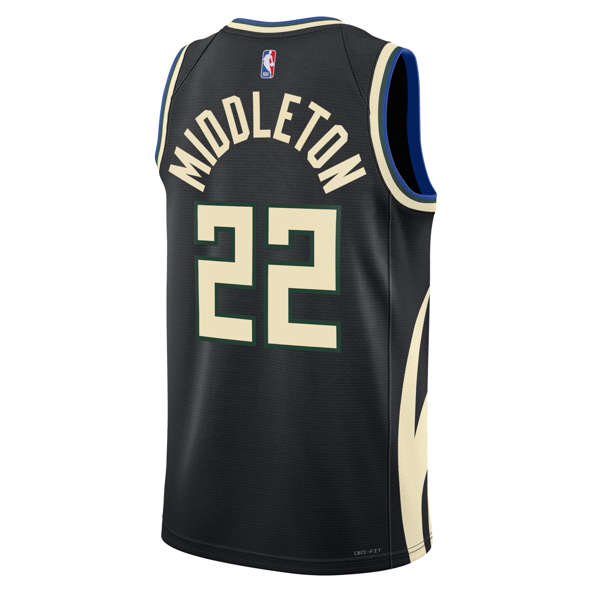 Milwaukee Bucks Jordan Statement Edition Swingman Black Khris Middleto Unisex NBA Jersey Unisex