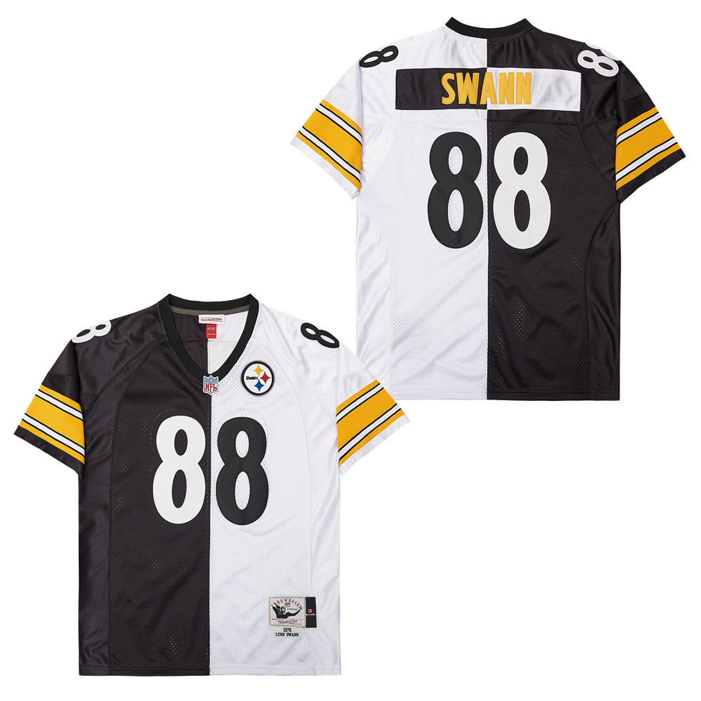 Lynn Swann 88 Pittsburgh Steelers Two-Toned Retro Throwback Black/White NFL Jersey Men's