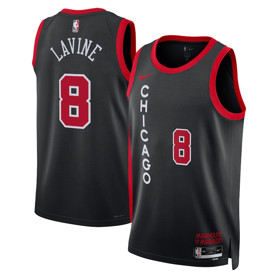Zach LaVine 8 Chicago Bulls 2023/24 City Edition Swingman Black NBA Jersey Men's