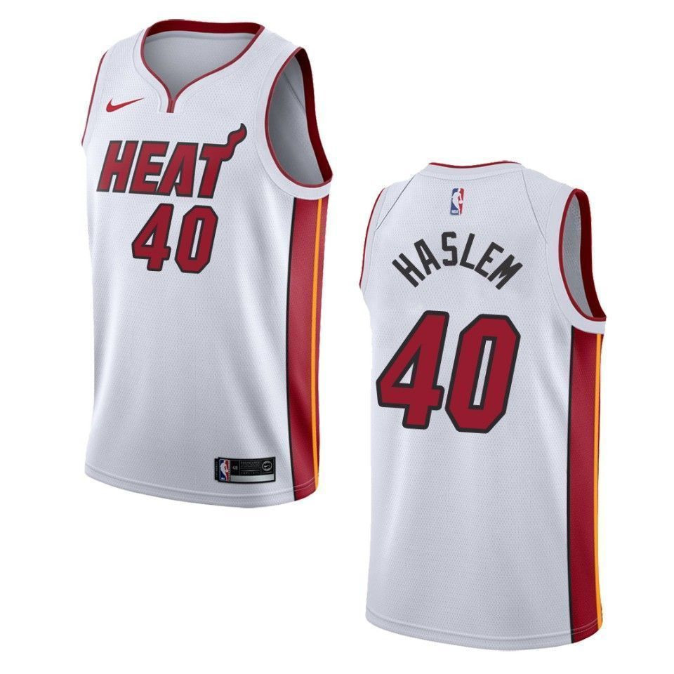 Miami Heat 40 Udonis Haslem Association Swingman White NBA Jersey Men's