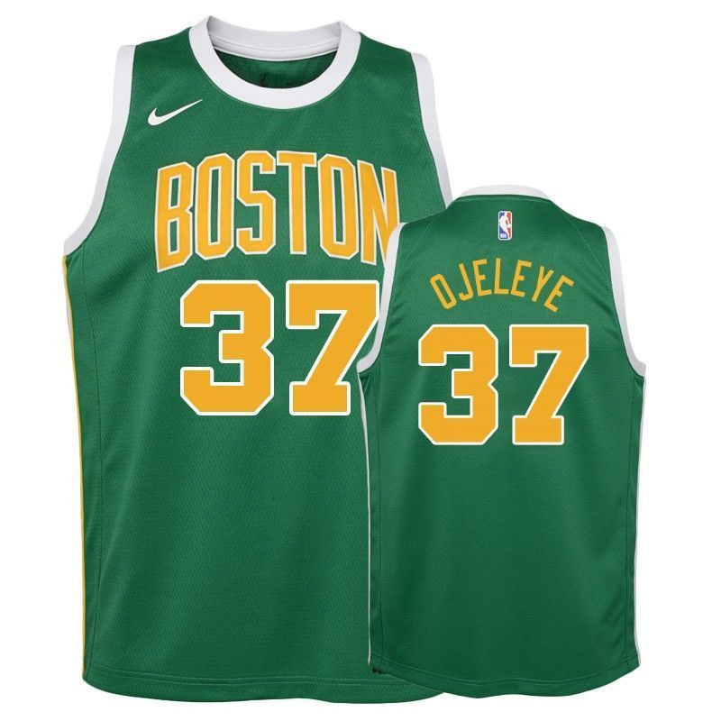 Celtics Semi Ojeleye 37 2018-19 Earned Green NBA Jersey Youth