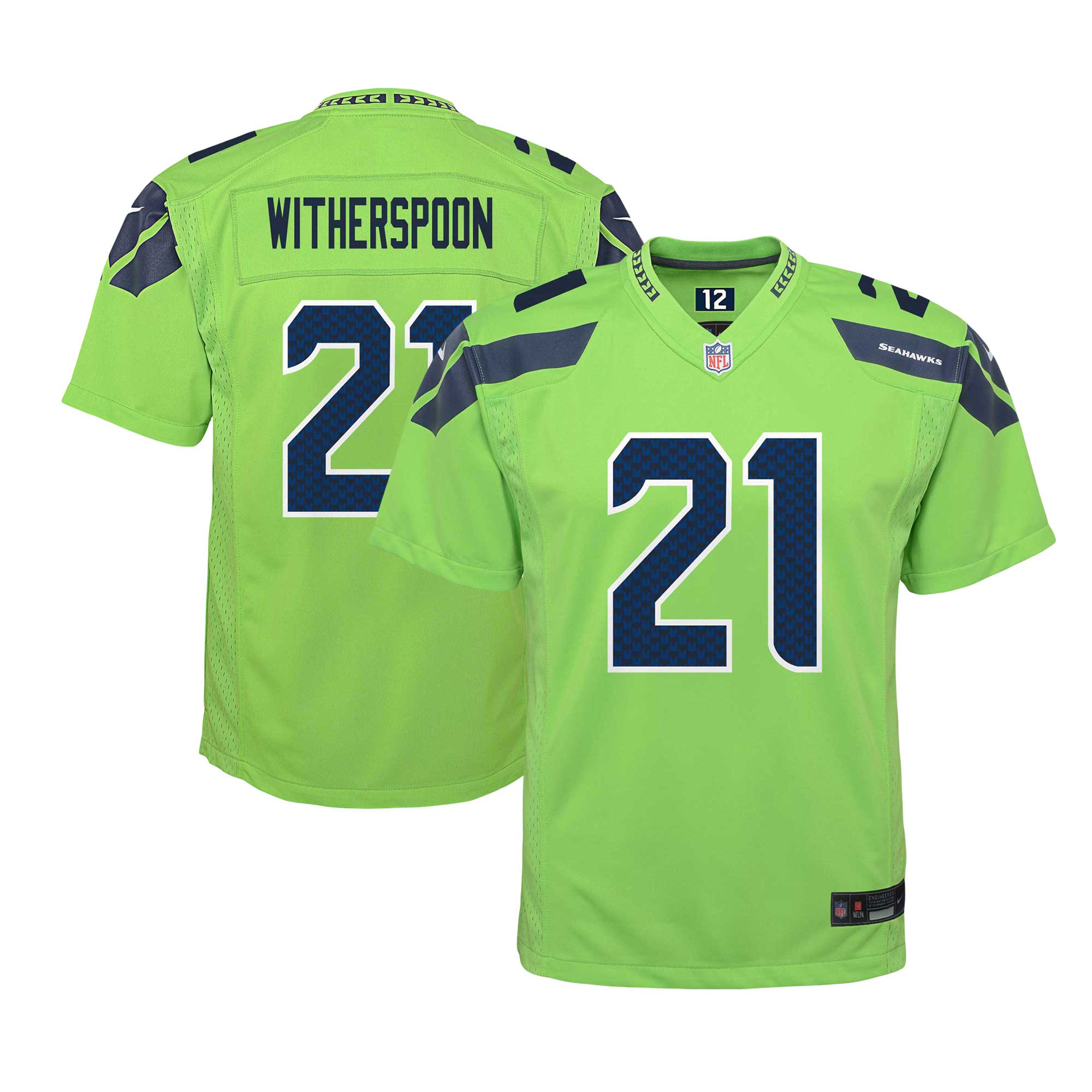 Seattle Seahawks Devon Witherspoon Neon Green Alternate Player Game NFL Jersey Youth