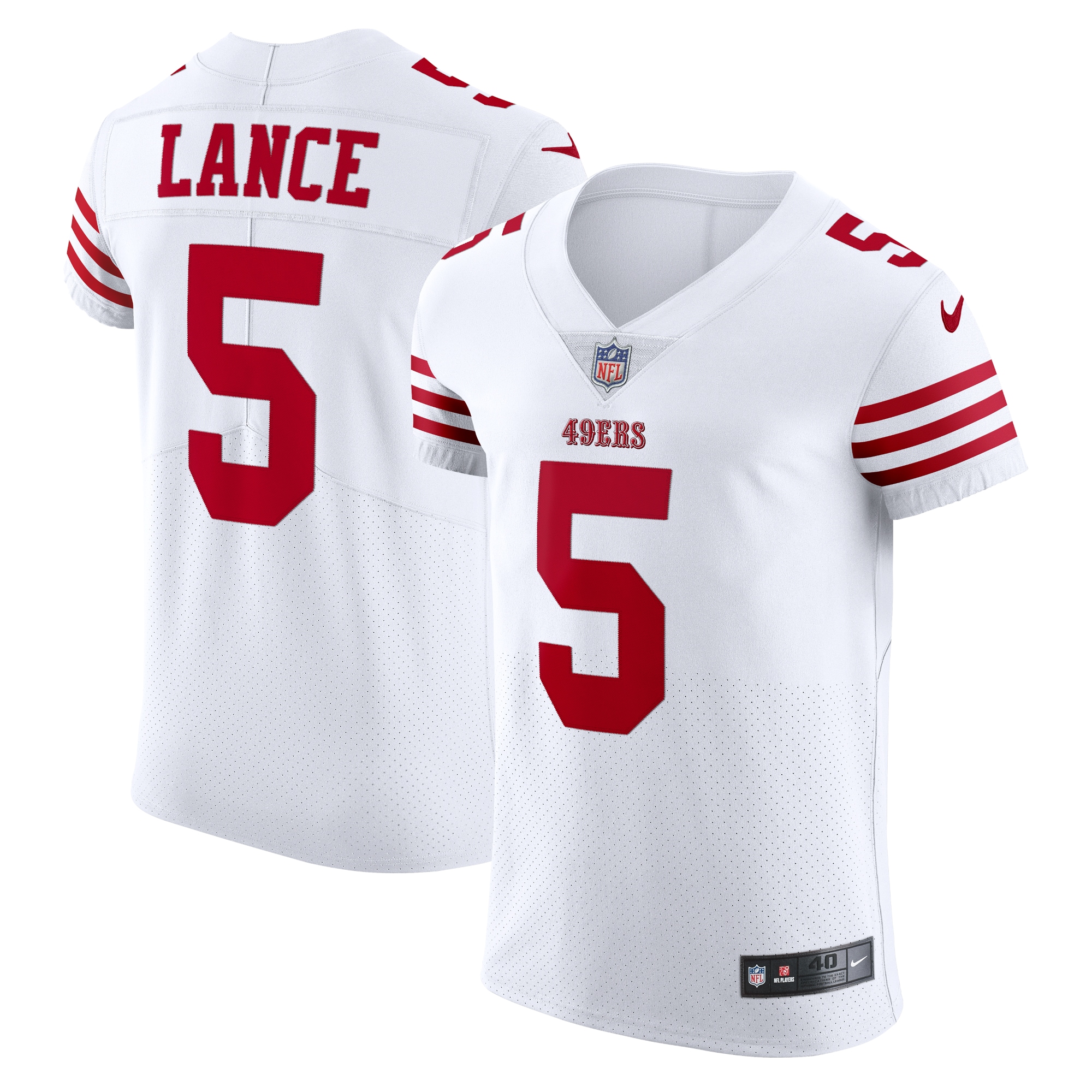 San Francisco 49ers Trey Lance White Vapor Elite NFL Jersey Men's