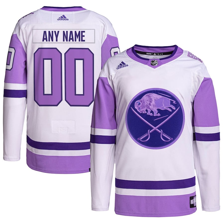 Buffalo Sabres Fights Cancer Primegreen Custom White/Purple NHL Jersey Men's