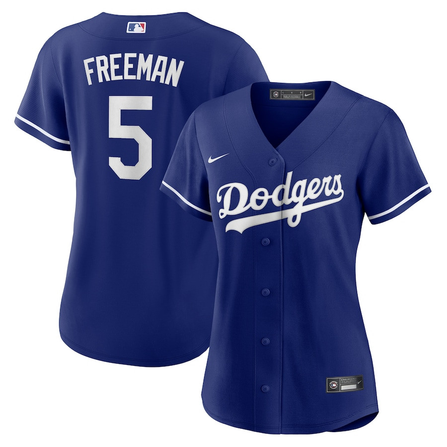 Freddie Freeman 5 Los Angeles Dodgers Alternate Royal MLB Jersey Women's