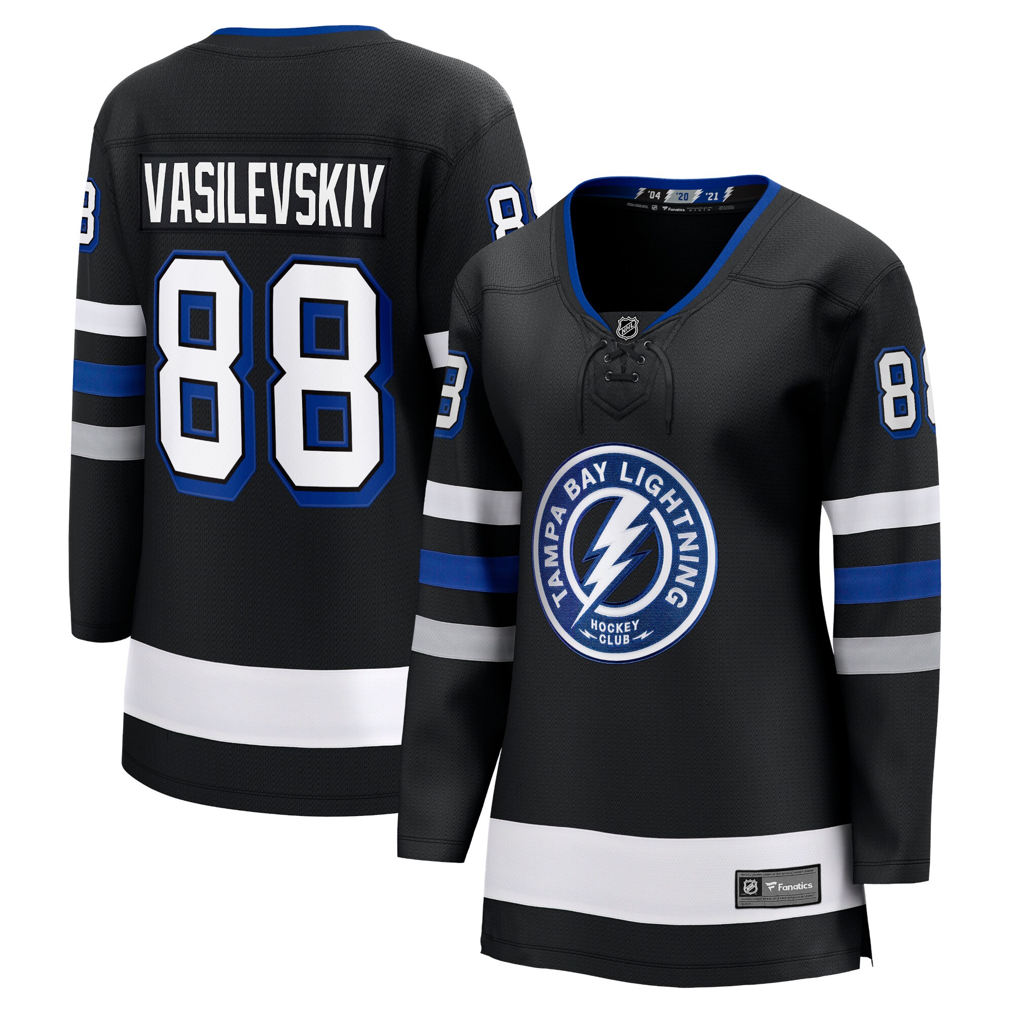 Tampa Bay Lightning Andrei Vasilevskiy Black Alternate Premier Breakaway Player NHL Jersey Women's