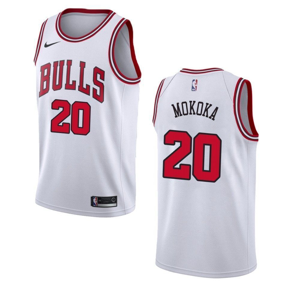 Chicago Bulls 20 Adam Mokoka Association Swingman White NBA Jersey Men's
