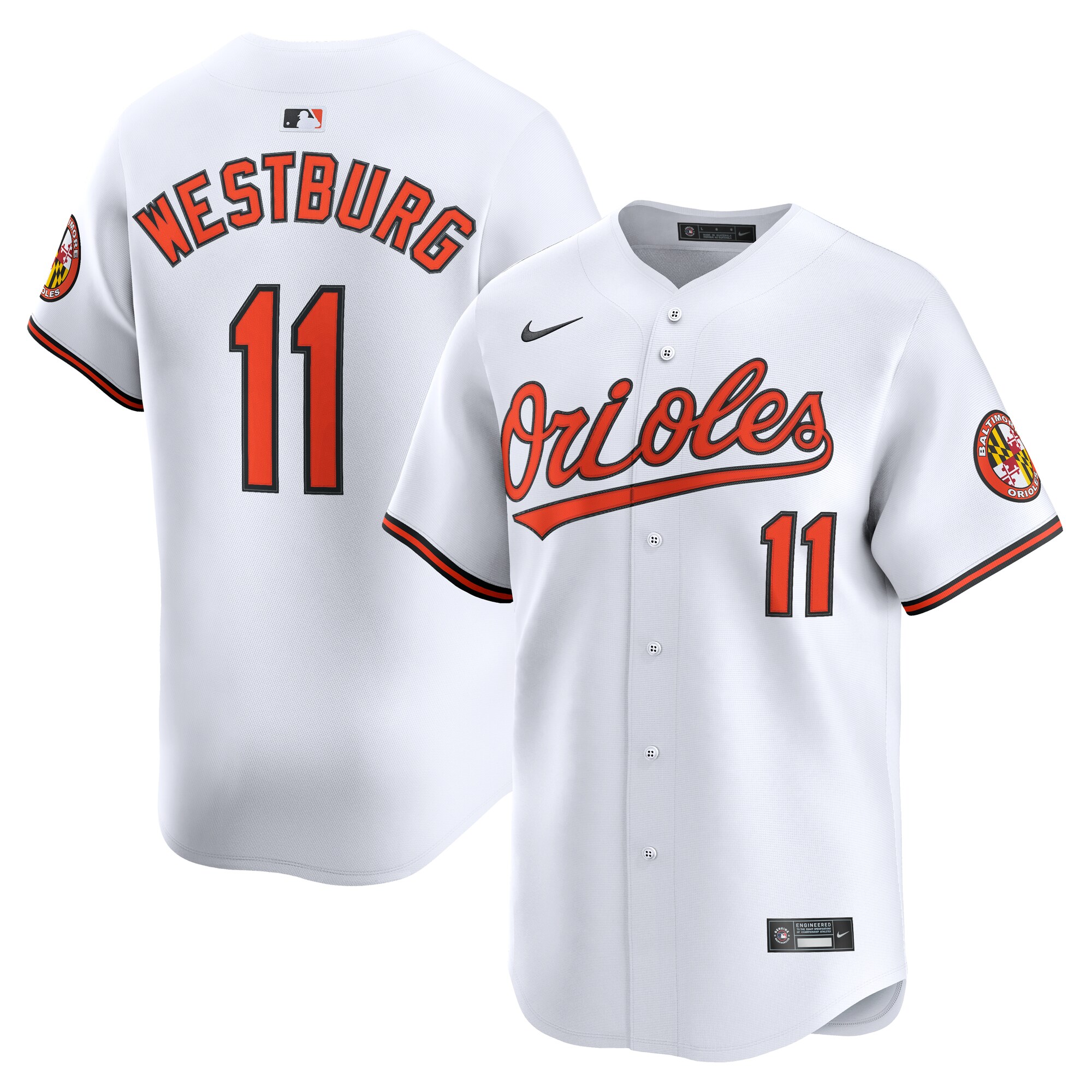 Baltimore Orioles Jordan Westburg White Alternate Limited Player MLB Jersey Men's