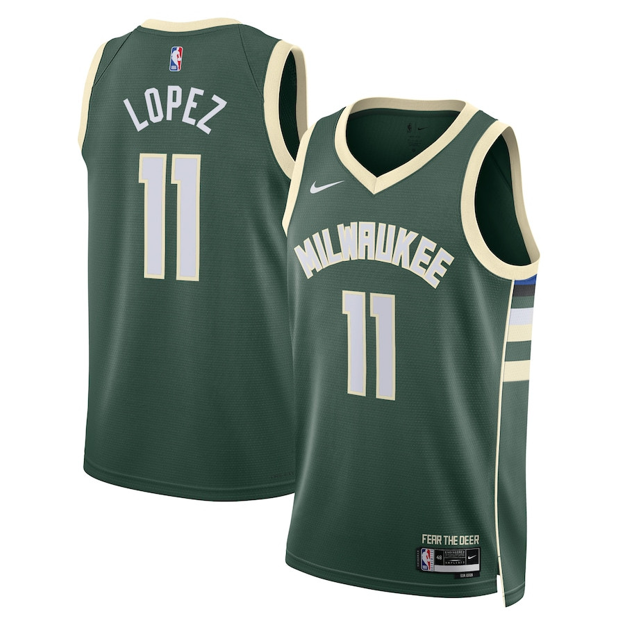 Brook Lopez 11 Milwaukee Bucks Unisex Swingman Icon Edition Hunter Green NBA Jersey Unisex