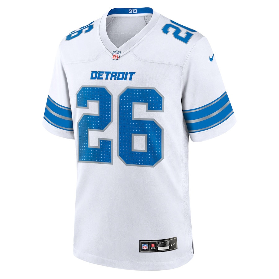 Jahmyr Gibbs 26 Detroit Lions Game White, Men NFL Jersey Men's