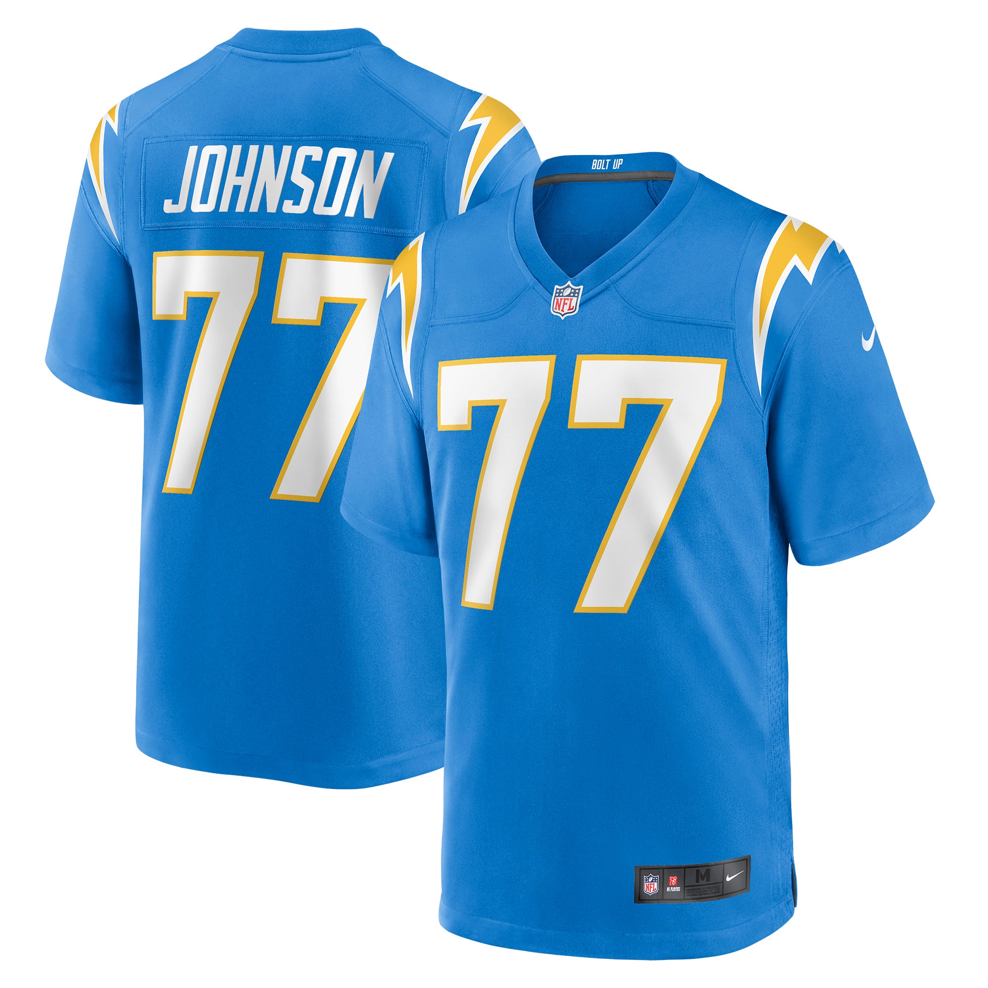 Los Angeles Chargers Zion Johnson Powder Blue Player Game NFL Jersey Men's
