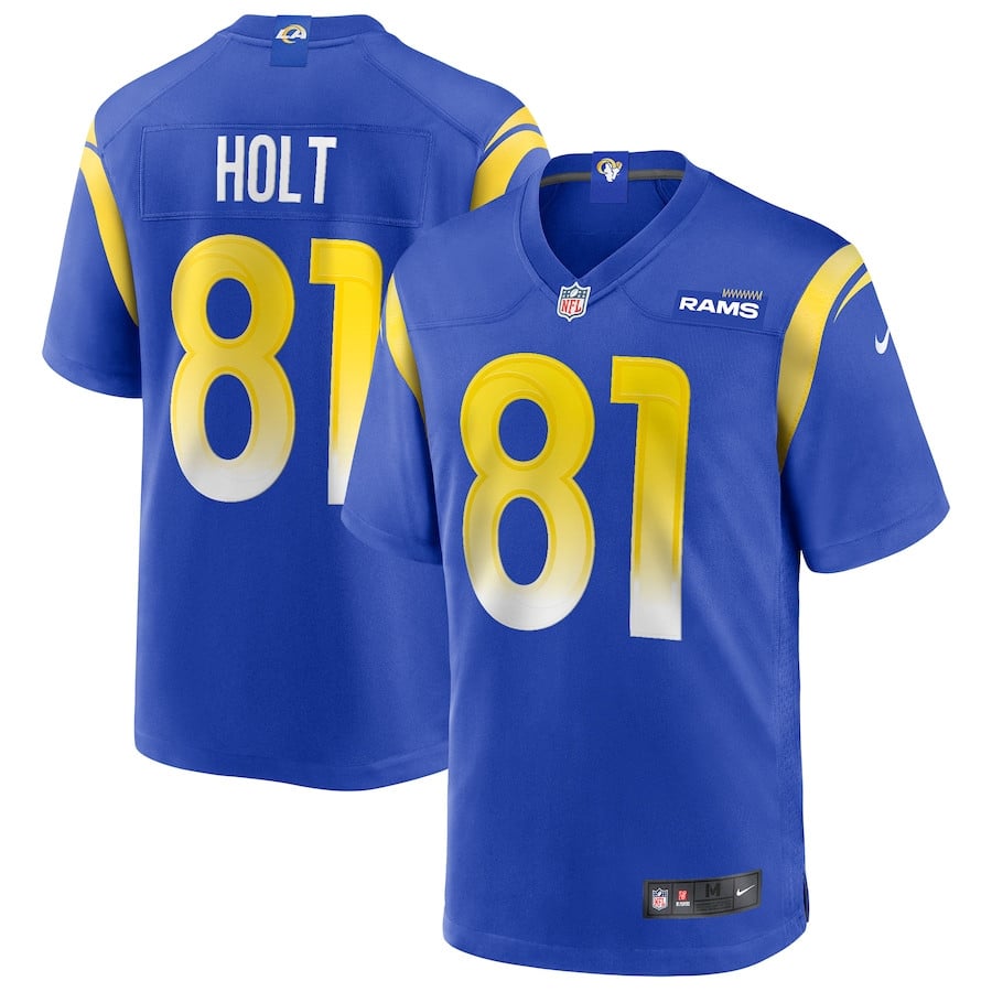 Torry Holt 81 Los Angeles Rams Game Retired Royal NFL Jersey Men's