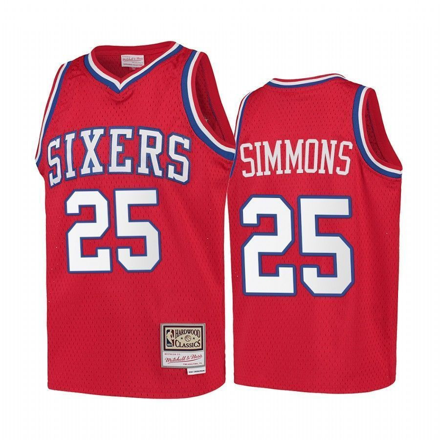 Ben Simmons Philadelphia 76ers Hardwood Classics Kids Red NBA Jersey Youth