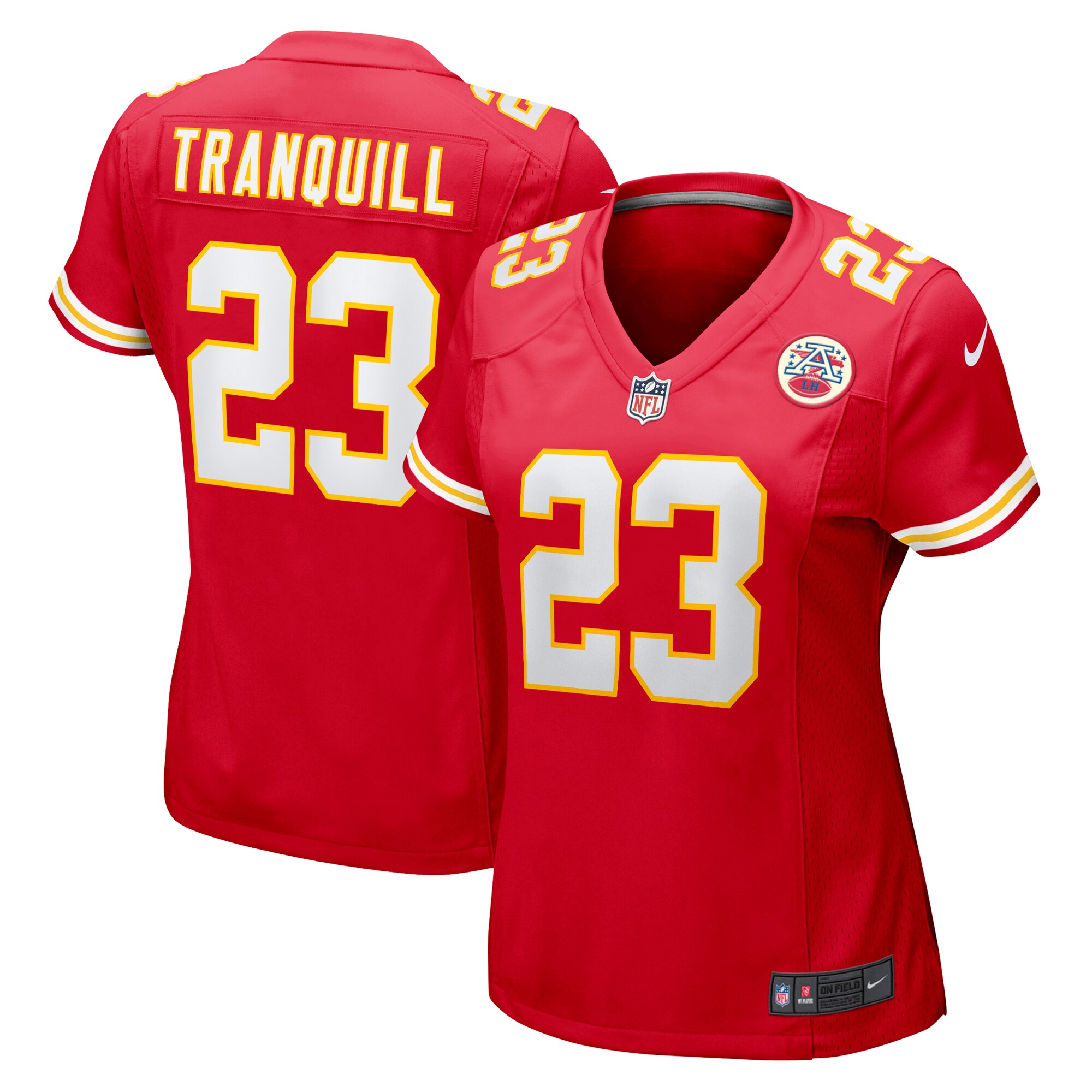 Kansas City Chiefs Drue Tranquill Red Game Player NFL Jersey Women's