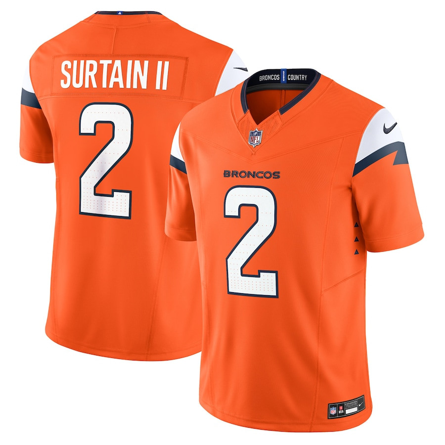 Patrick Surtain II 2 Denver Broncos Vapor F.U.S.E. Limited Orange NFL Jersey Men's