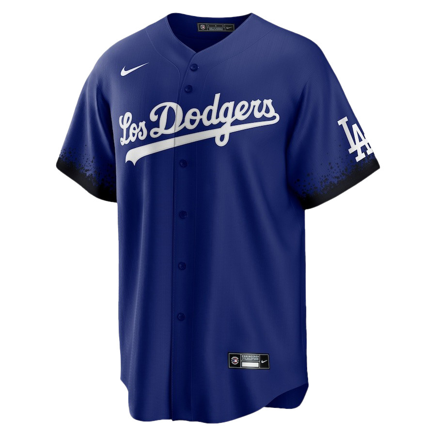 Freddie Freeman 5 Los Angeles Dodgers Signed Logo 2023 City Connect Player Royal MLB Jersey Men's