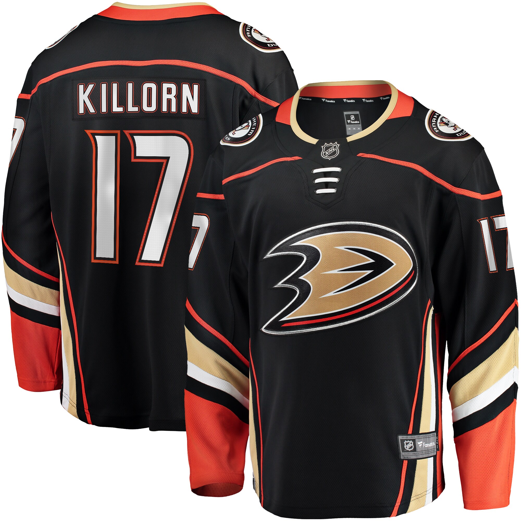 Anaheim Ducks Alex Killorn Black Home Breakaway NHL Jersey Men's