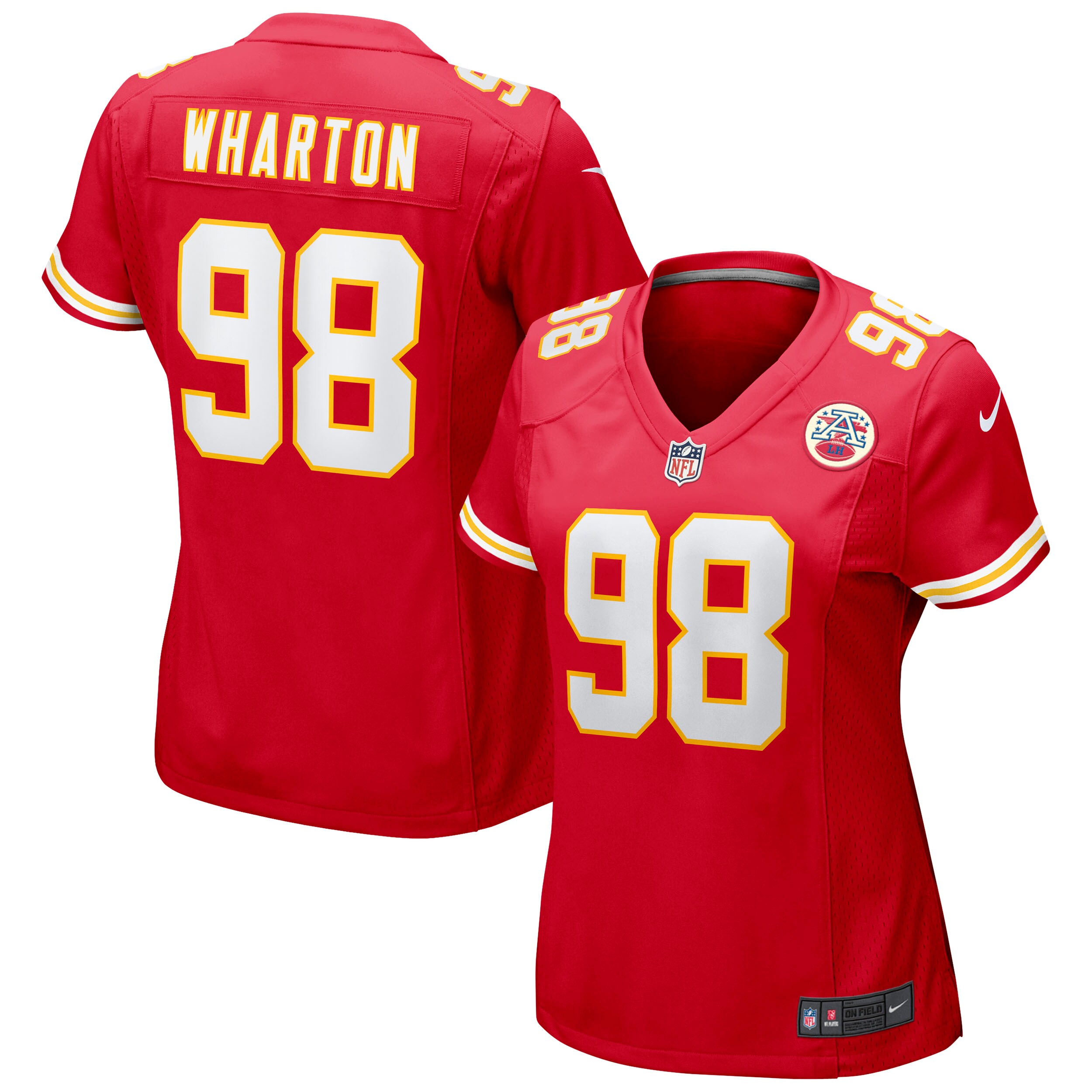 Kansas City Chiefs Tershawn Wharton Red Game NFL Jersey Women's