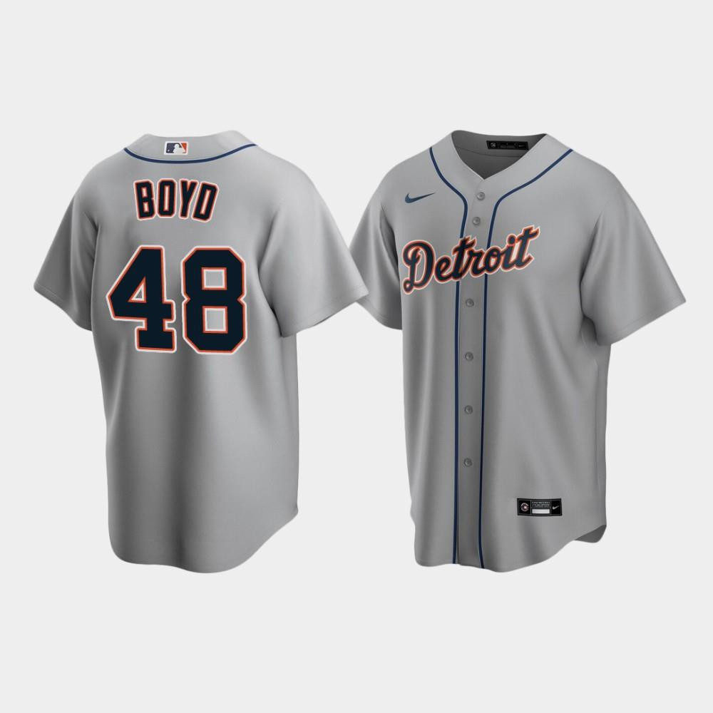 Detroit Tigers 48 Matthew Boyd Gray Road MLB Jersey Men's