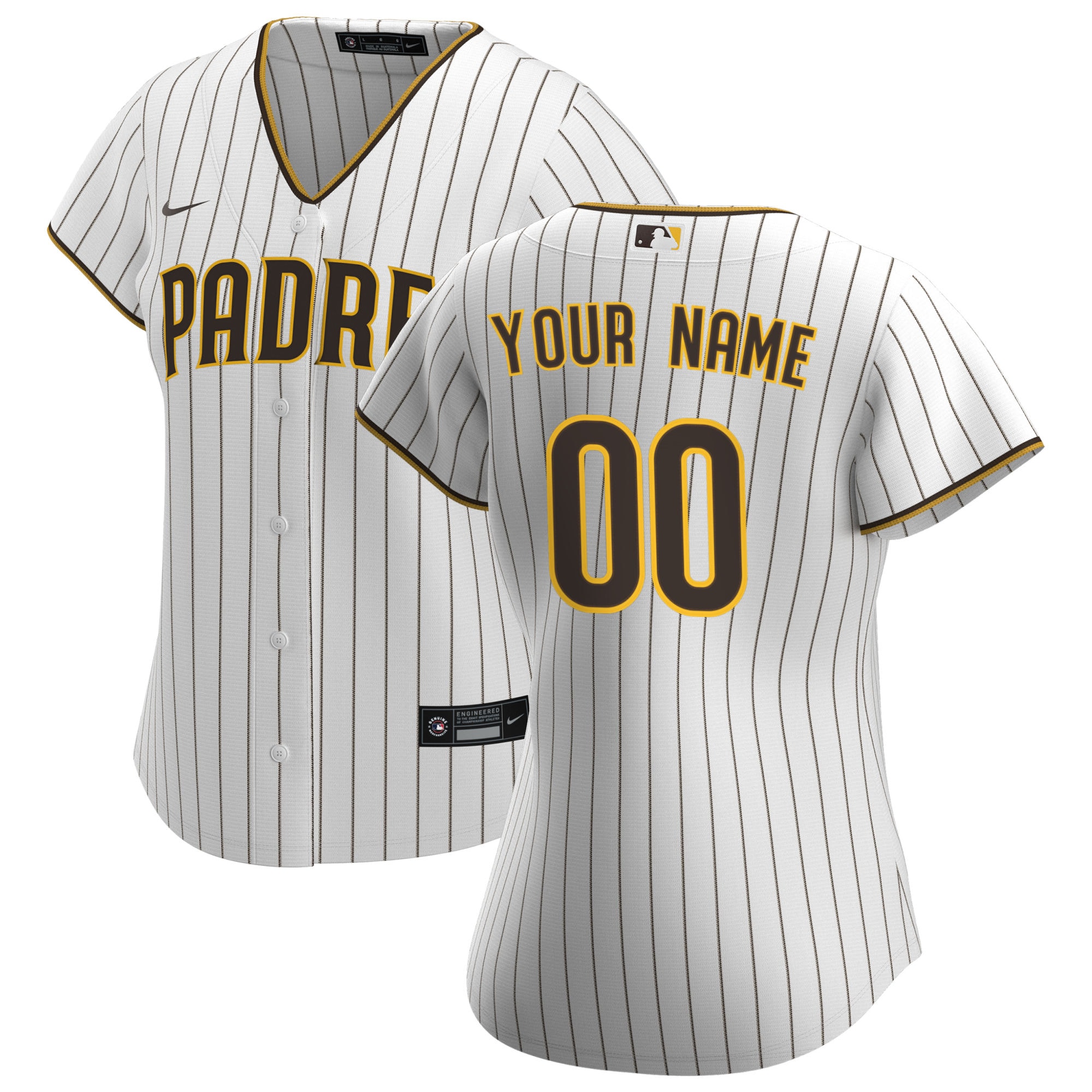 San Diego Padres White Home Custom MLB Jersey Women's