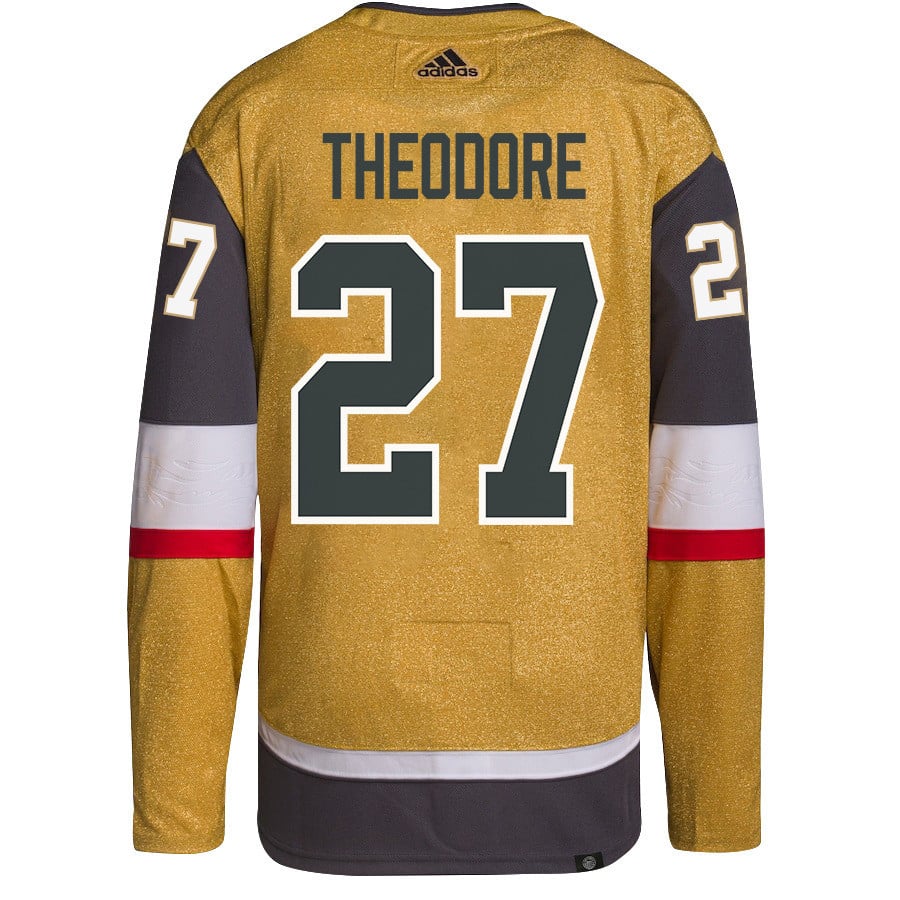 Shea Theodore 27 Vegas Golden Knights Stanley Cup 2023 Final Patch Home Breakaway Gold NHL Jersey Men's