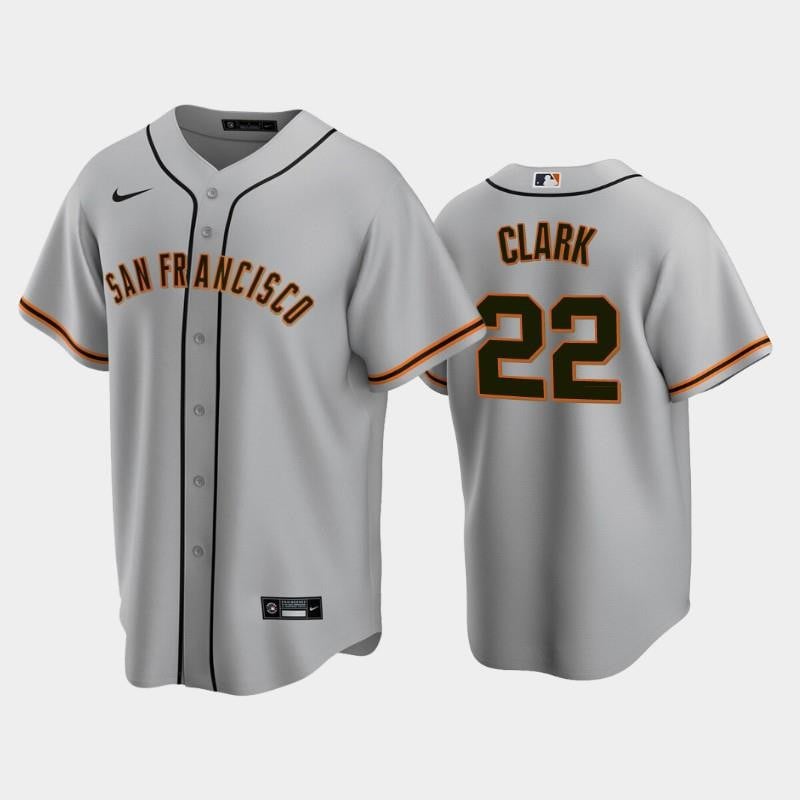 San Francisco Giants 22 Will Clark Gray Road MLB Jersey Men's