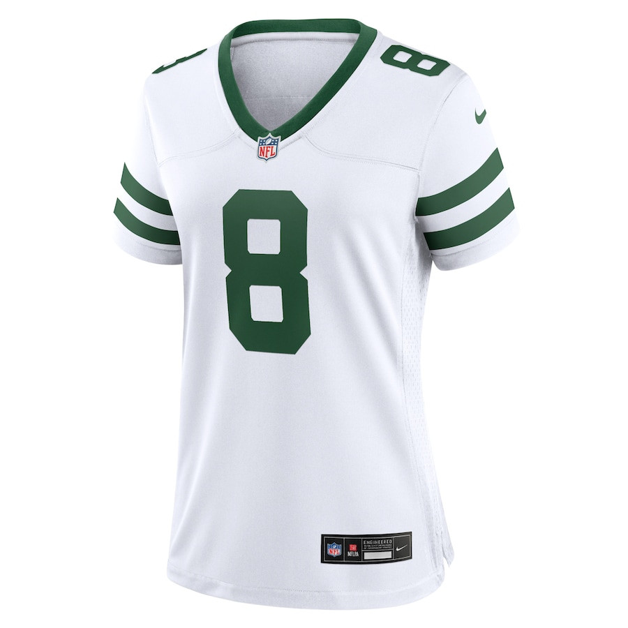 Aaron Rodgers 8 New York Jets Game Legacy White NFL Jersey Women's