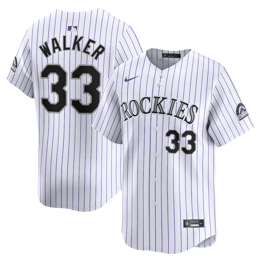 Larry Walker 33 Colorado Rockies Home Limited Player White MLB Jersey Men's