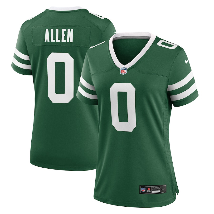 Braelon Allen 0 New York Jets Team Game Legacy Green NFL Jersey Women's