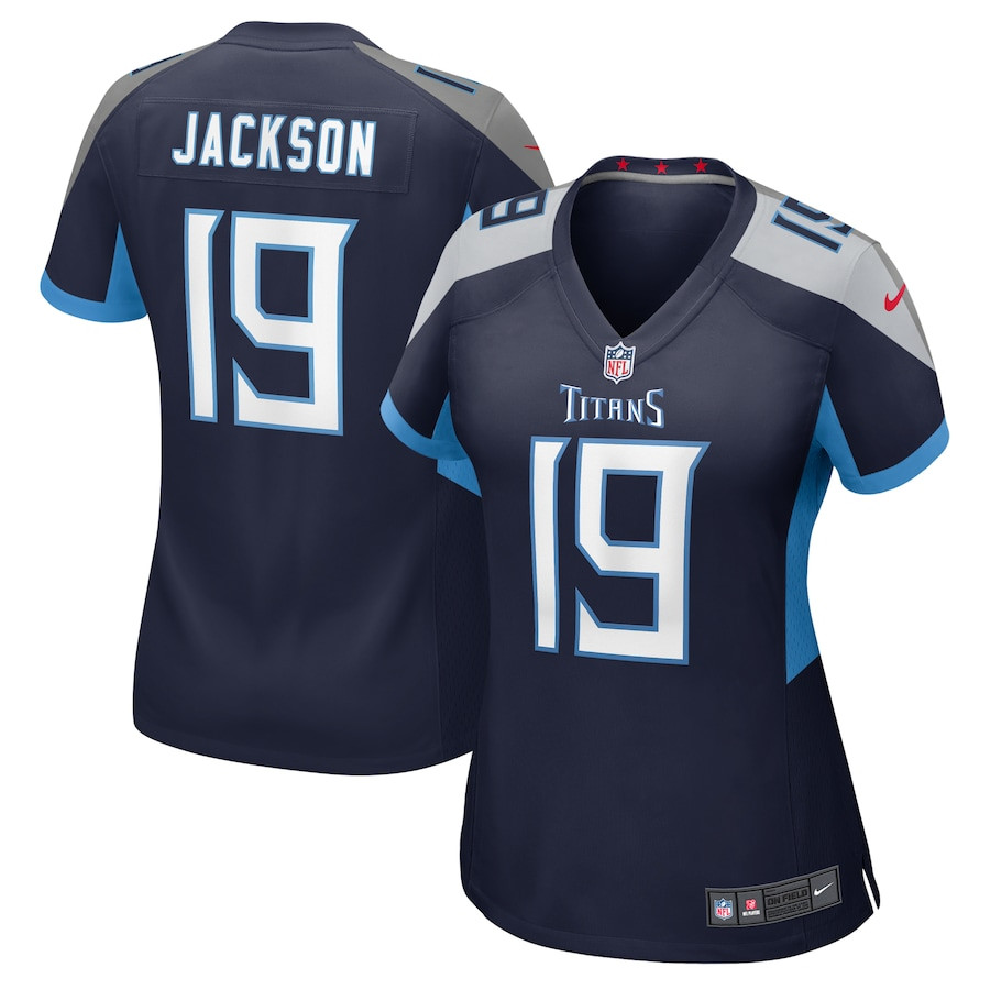 Jha'Quan Jackson 19 Tennessee Titans Game Navy NFL Jersey Women's