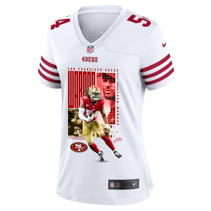 Fred Warner 54 San Francisco 49ers All-Pro Fred Game White NFL Jersey Women's
