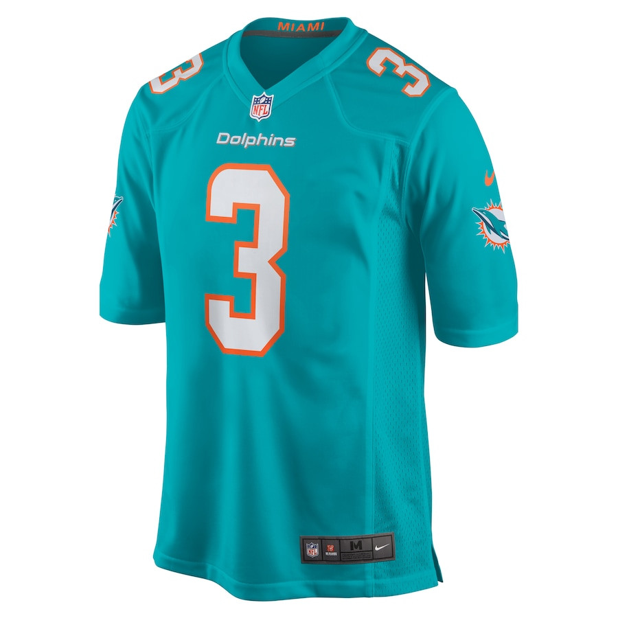 Odell Beckham Jr. 3 Miami Dolphins Game Aqua NFL Jersey Men's