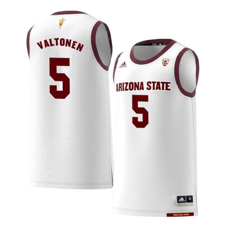 5 Elias Valtone White Retro Arizona State Sun Devils NCAA Jersey Men's