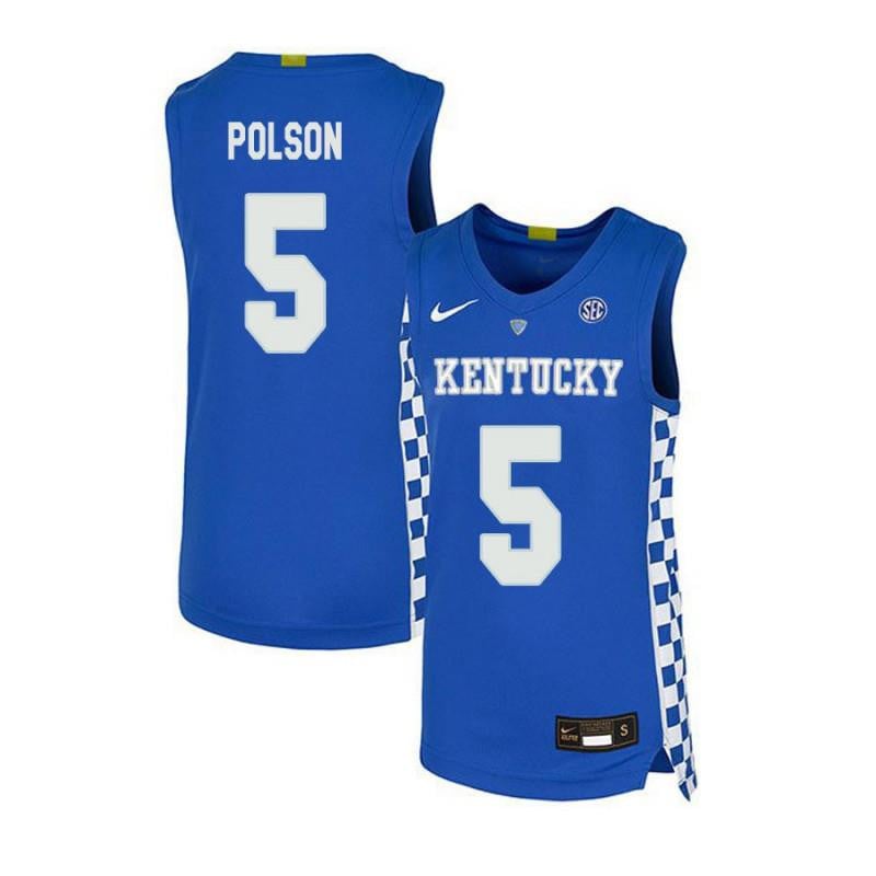 5 Jarrod Polson Royal Blue Elite Kentucky Wildcats NCAA Jersey Men's