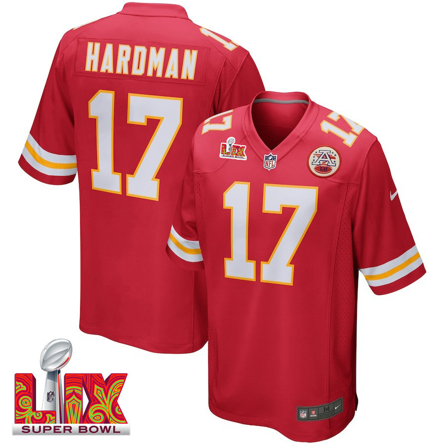 Mecole Hardman #17 Kansas City Chiefs Super Bowl LIX Red NFL Jersey Men's