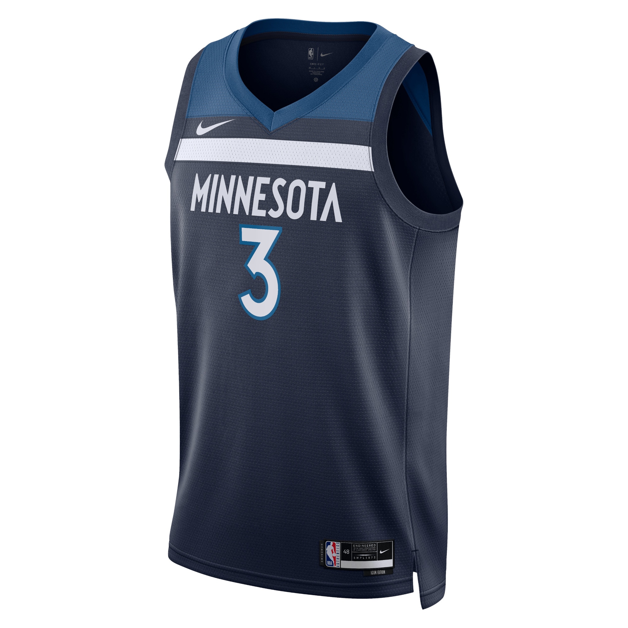 Minnesota Timberwolves Icon Edition Swingman Navy Jaden McDaniel Unisex NBA Jersey Unisex