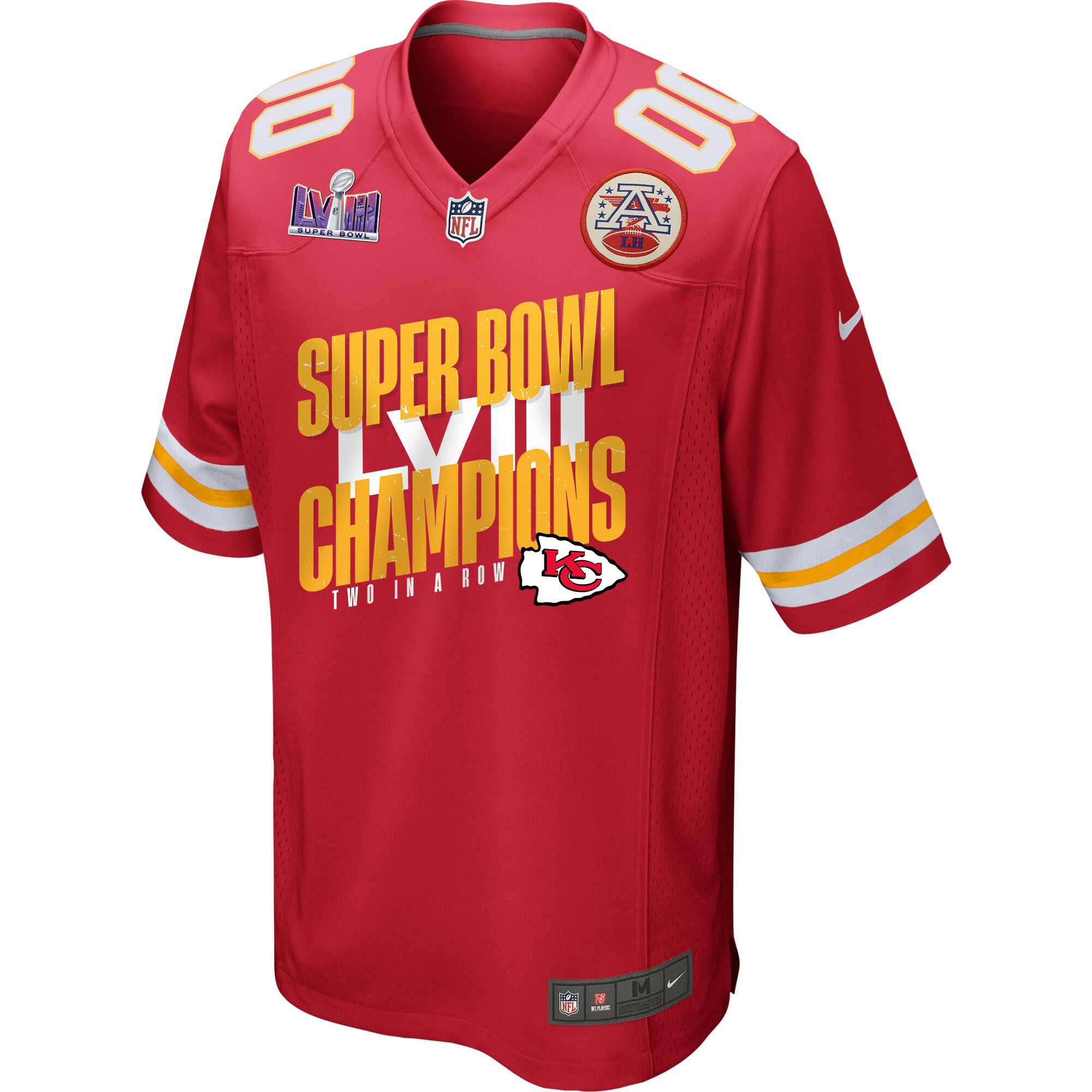 Kansas City Chiefs Super Bowl LVIII Champions Iconic Victory Game Custom Scarlet NFL Jersey Men's