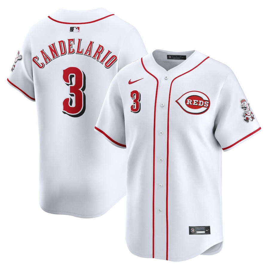 Jeimer Candelario 3 Cincinnati Reds Home Limited Player White MLB Jersey Men's