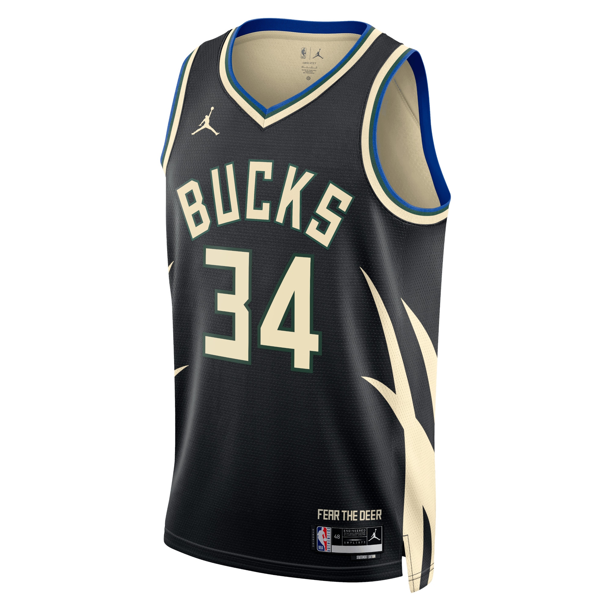 Milwaukee Bucks Jordan Statement Edition Swingman Black Giannis Antetokounmp Unisex NBA Jersey Unisex