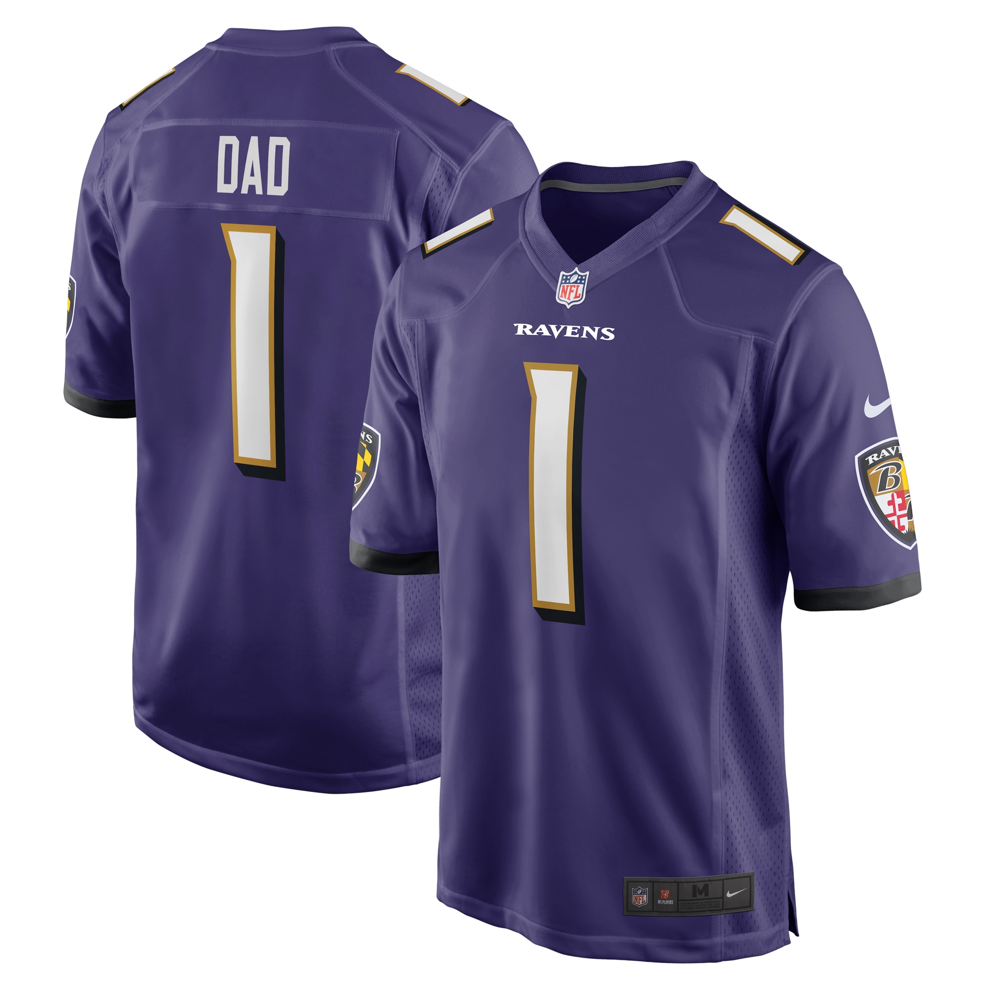 Baltimore Ravens Number 1 Dad Purple Game NFL Jersey Men's