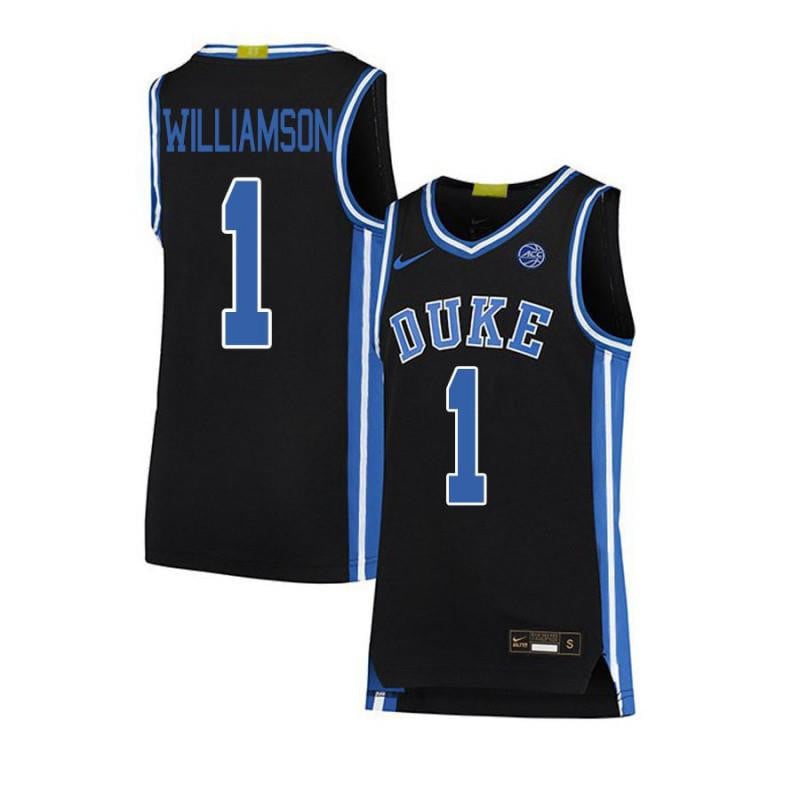 1 Zion Williamson Black Elite Duke Blue Devils NCAA Jersey Men's