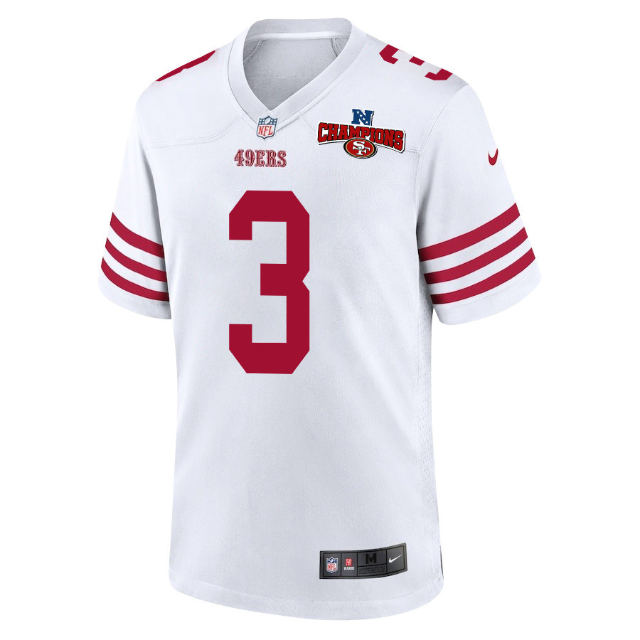 Ray-Ray McCloud III 3 San Francisco 49ers NFC Champions Patch Game White NFL Jersey Men's