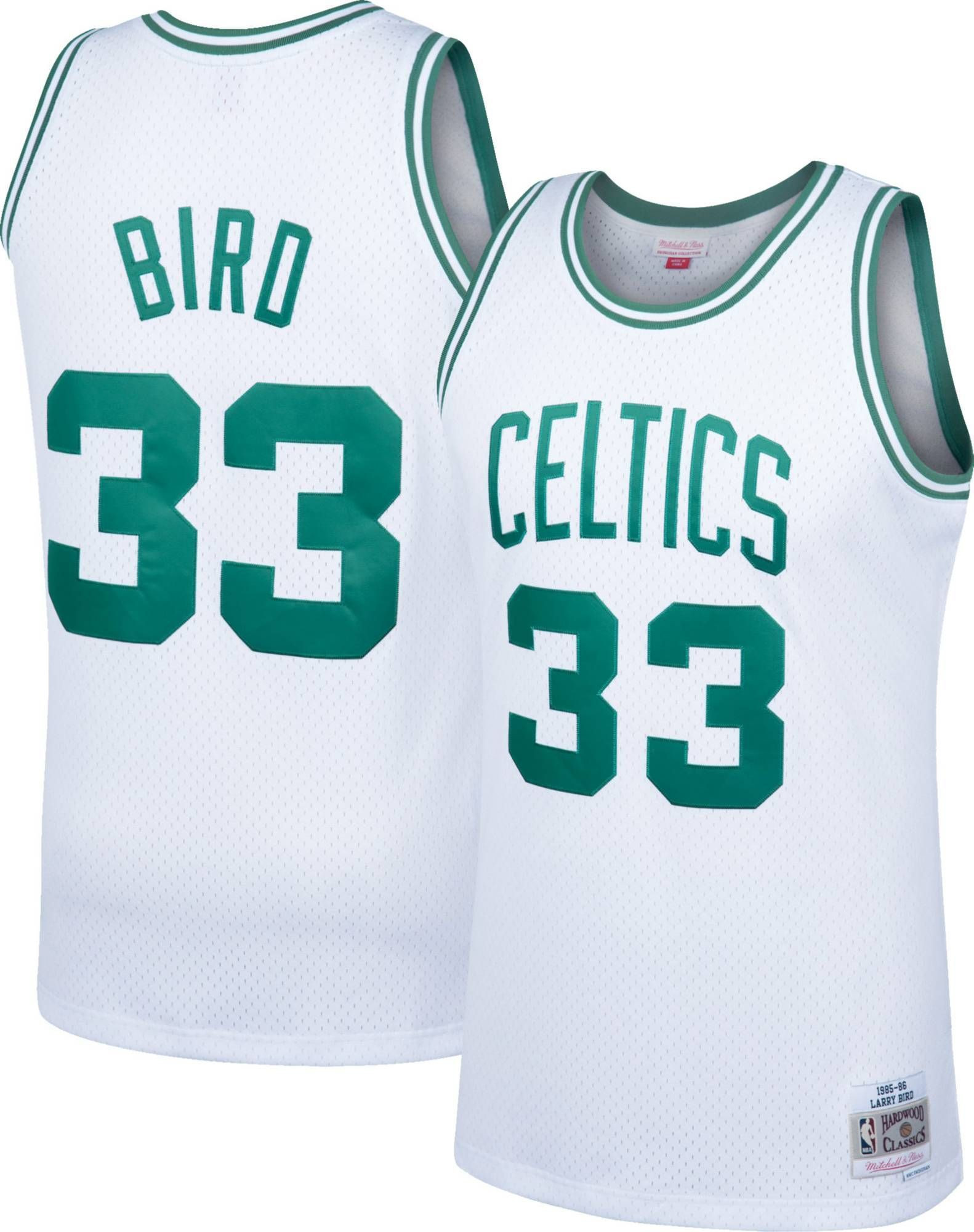 Mitchell Ness Boston Celtics Larry Bird 33 Swingma White NBA Jersey Men's