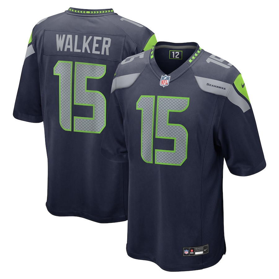 P.J. Walker 15 Seattle Seahawks Game College Navy NFL Jersey Men's