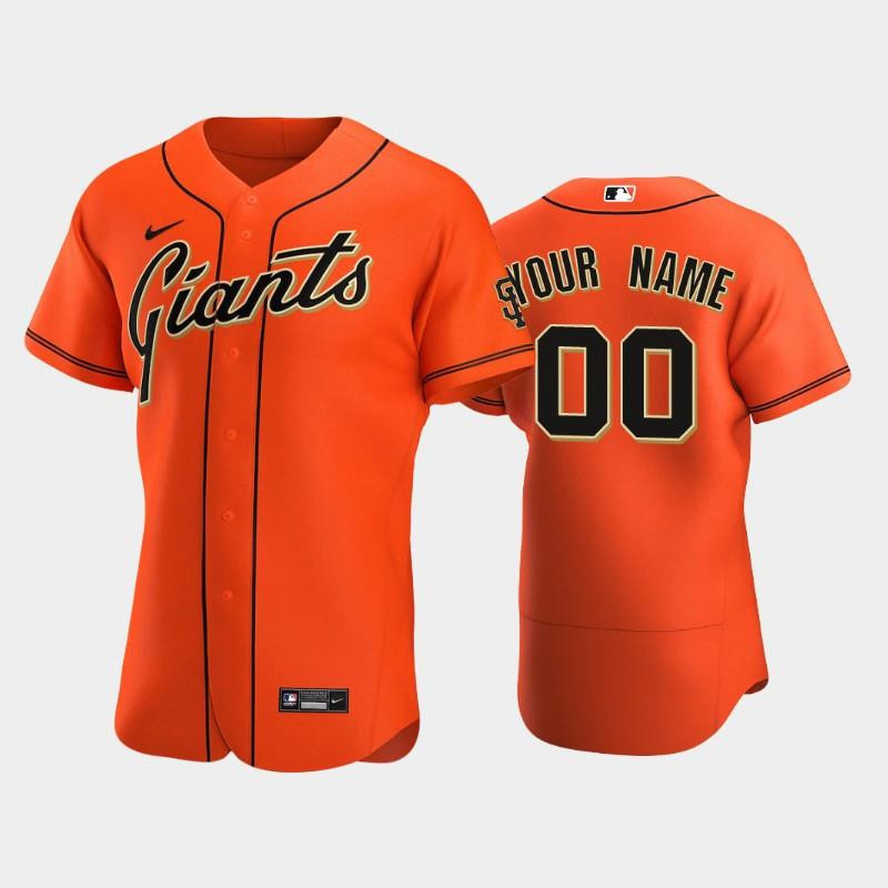 San Francisco Giants 00 Custom Alternate Orange MLB Jersey Men's