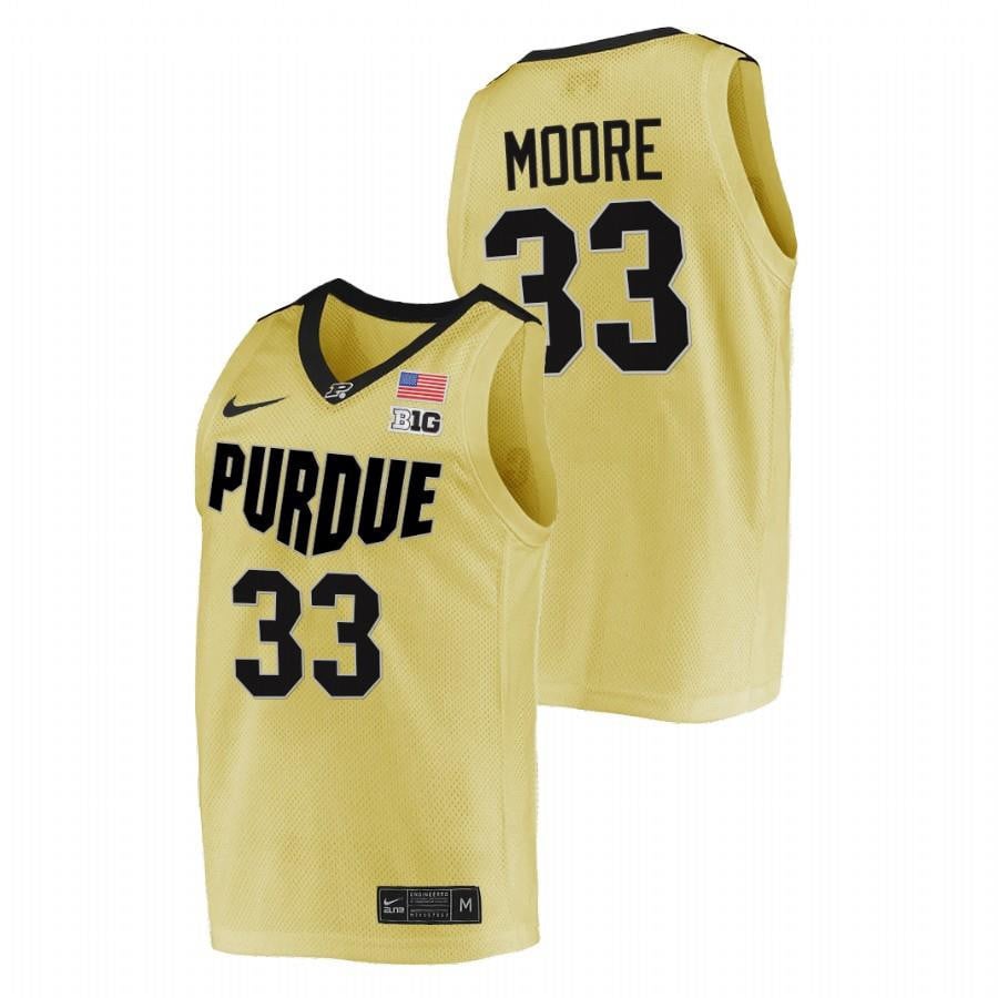 E'Twaun Moore 33 Gold Purdue Boilermakers College NCAA Jersey Men's