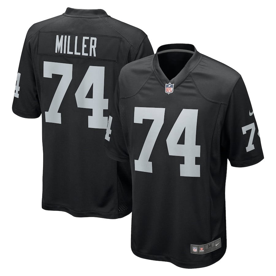 Kolton Miller 74 Las Vegas Raiders Game Black NFL Jersey Men's