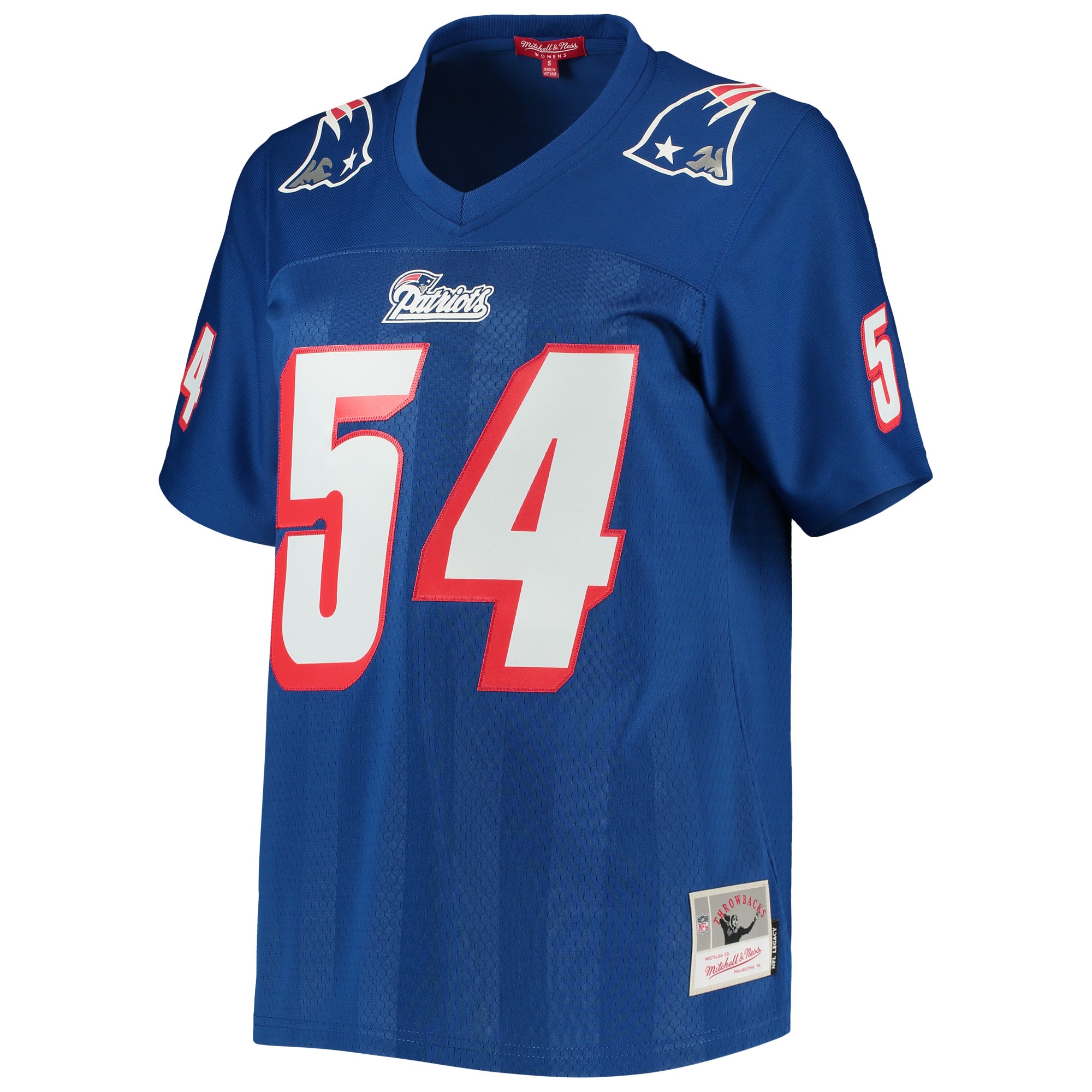 New England Patriots Tedy Bruschi Mitchell Ness Royal Legacy Player NFL Jersey Women's