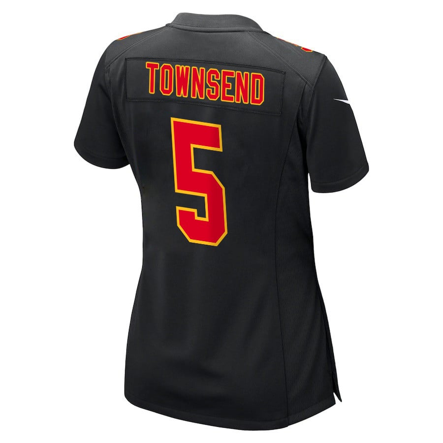Tommy Townsend 5 Kansas City Chiefs Super Bowl LVIII Champions 4X Fashion Game Carbon Black NFL Jersey Women's