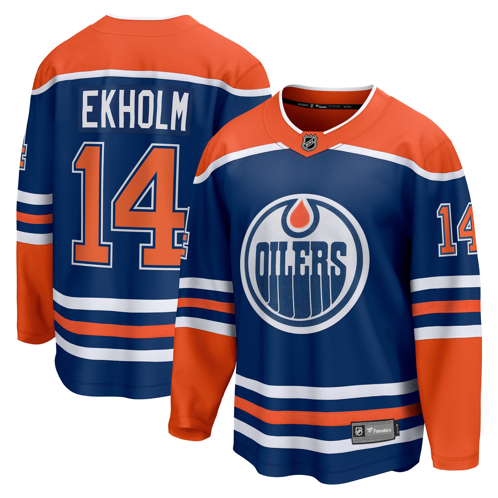 Edmonton Oilers Mattias Ekholm Royal Home Breakaway NHL Jersey Men's